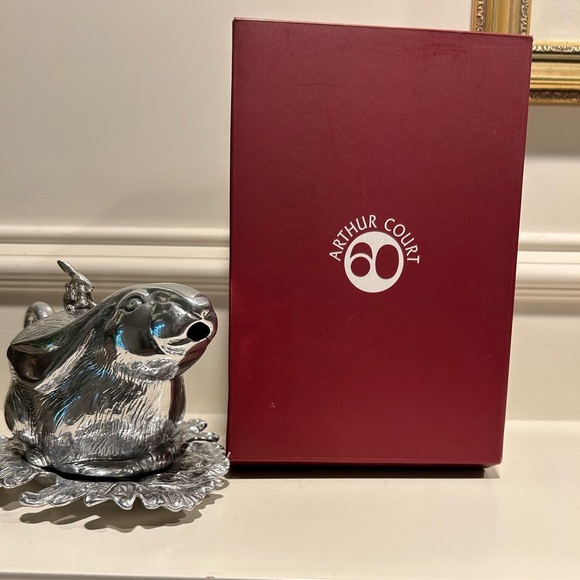 Arthur Court Rabbit Creamer On Leaf - NO Spoon - Picture 13 of 14